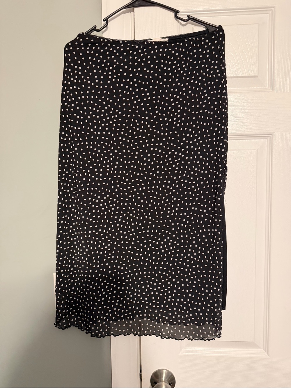 URBAN Romantics Black & White Polka Dot Midi Skirt